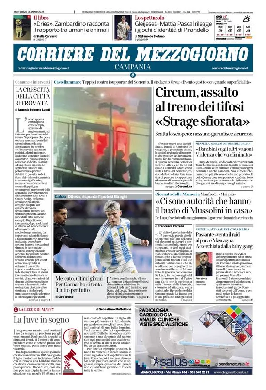 Prima-pagina-corriere del mezzogiorno-del-2025-01-28